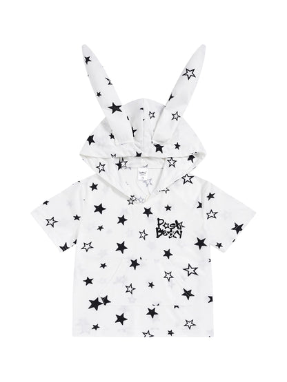 Lapin et T-shirt Foodie avec oreilles étoilées court