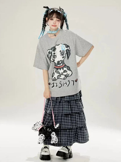 Tutu-Kuchen mit Karomuster, schwarzer, lila Rock