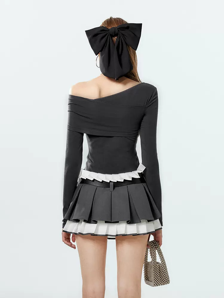 ライズプリーツレーススカート ミレニアロー