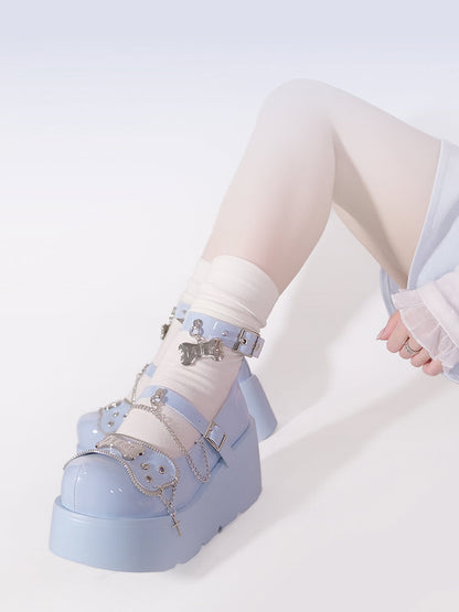 Platform Rivet Punk Bone Millennium Shoes