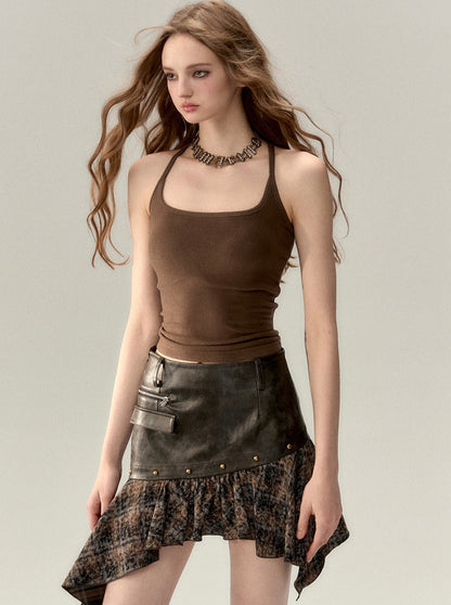 Camisole en tricot à bretelles pour fille sexy