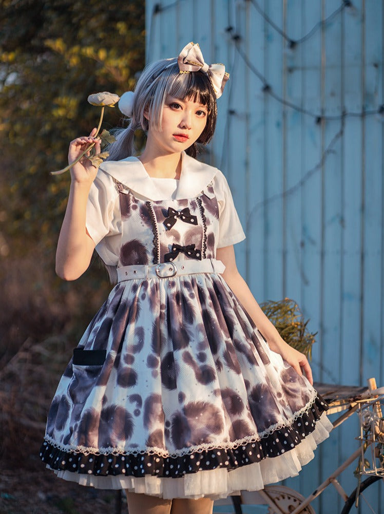 Leopard Dress Voluminous Dot Lolita