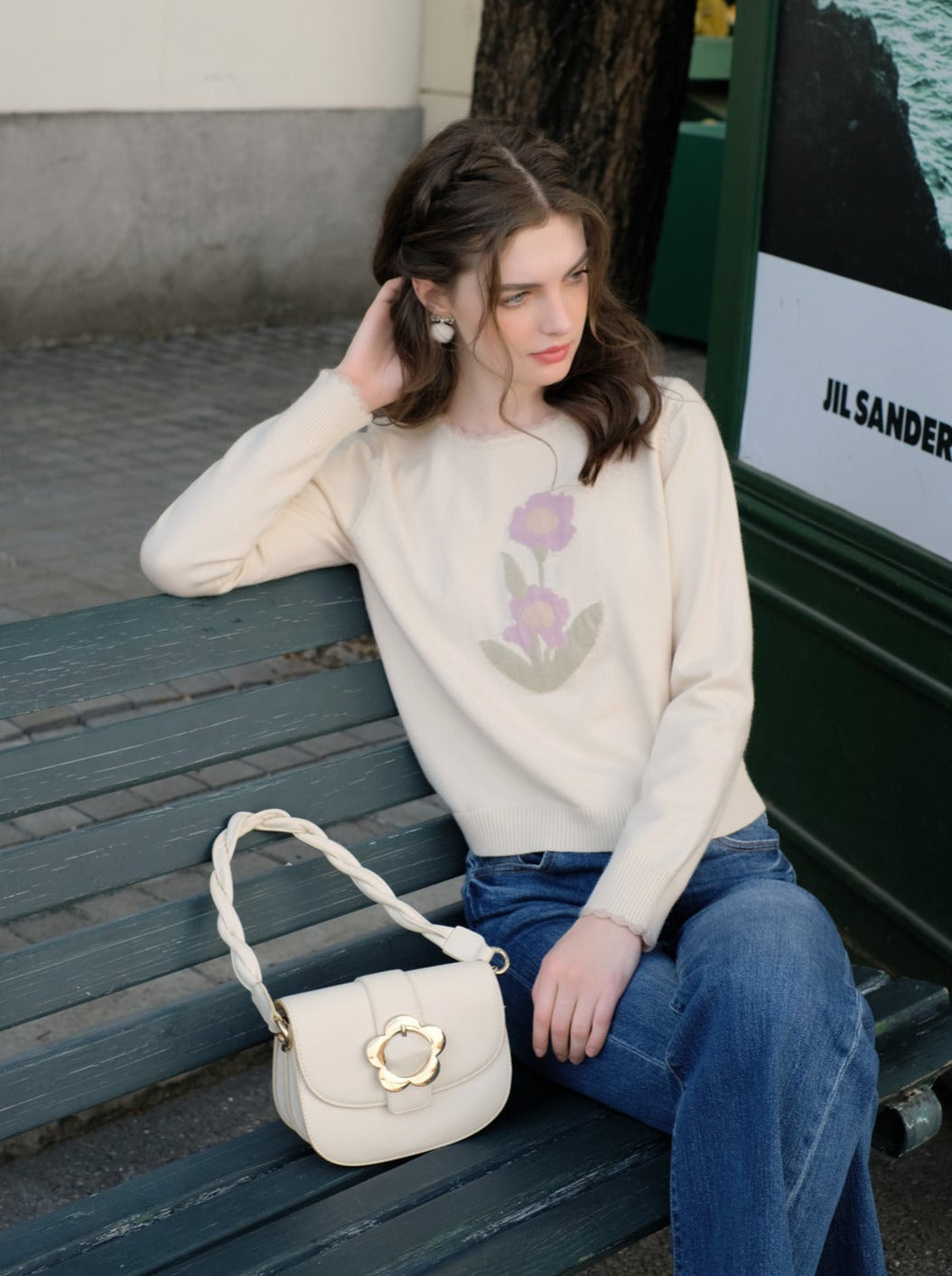 Sweater Paris Flower Tulip Shop Queen French