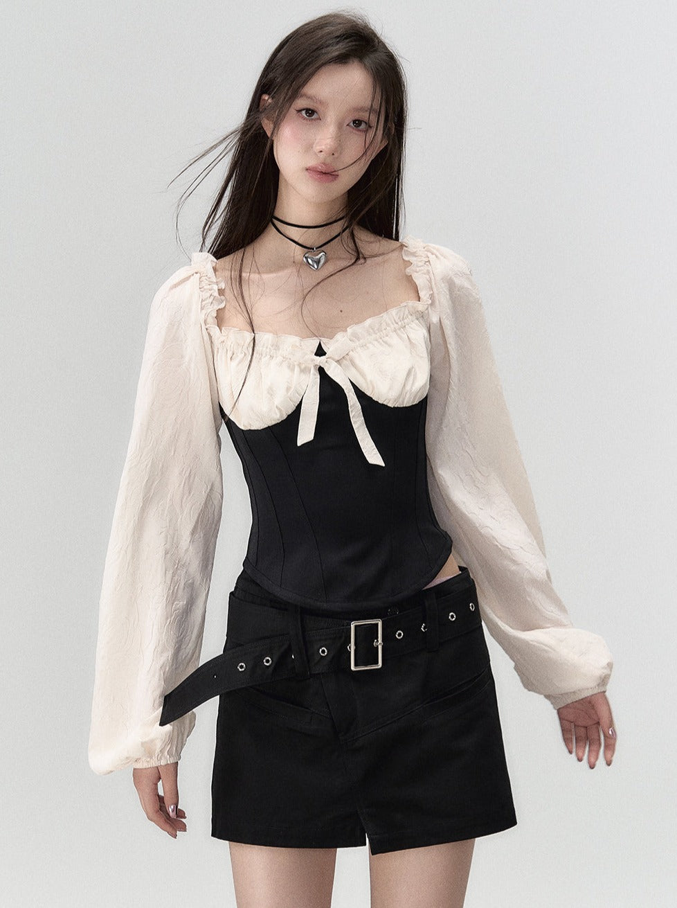 Belt Girl Black Pants Fashion Hot Skirt