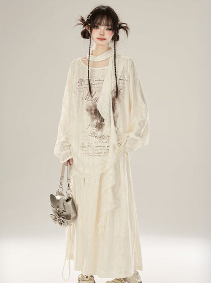 Skirt Butterfly Suit Blouse Style Waystrand Print + Top Swing