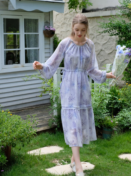 Purple Dress French Chiffon