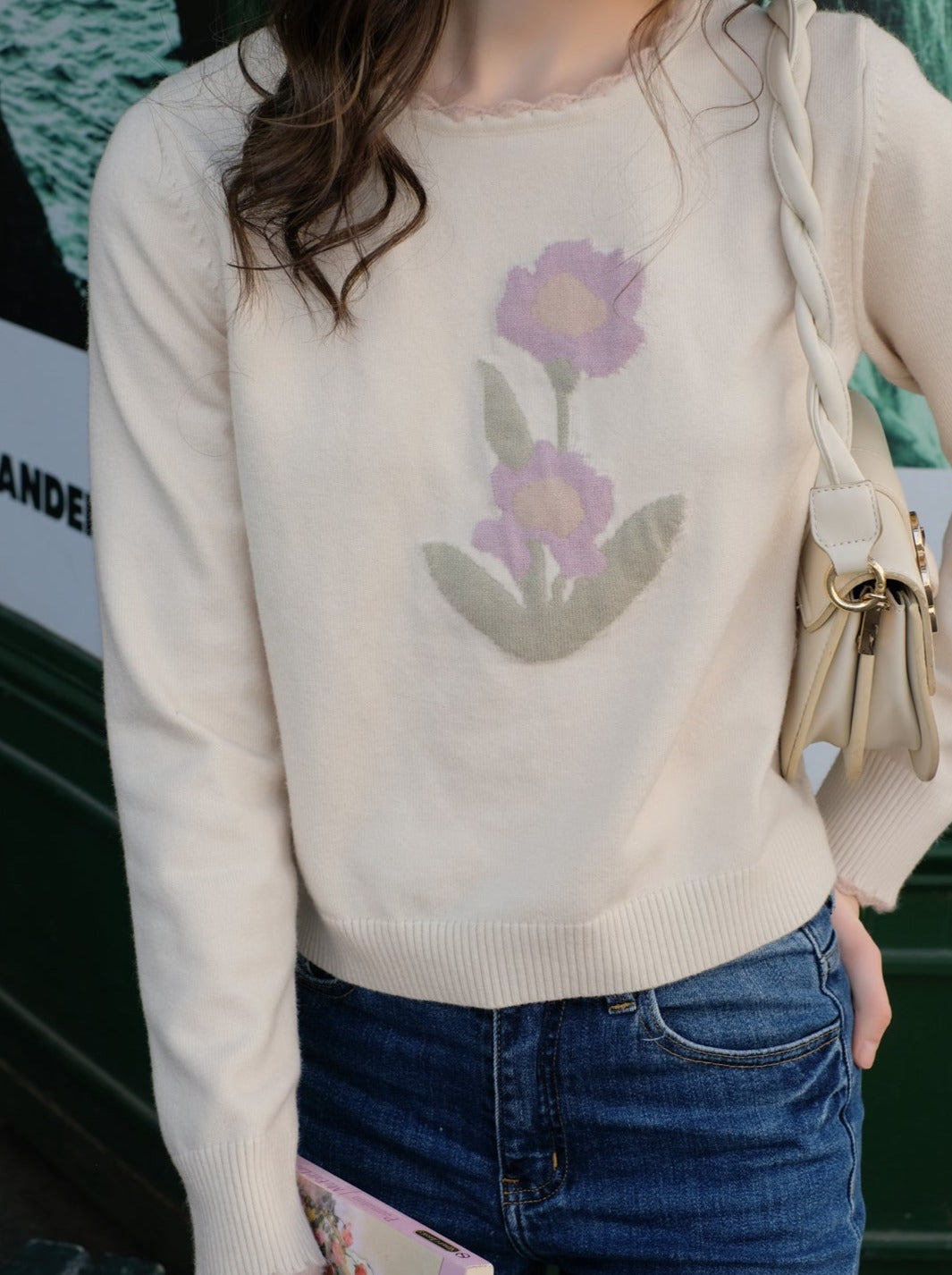 Sweater Paris Flower Tulip Shop Queen French