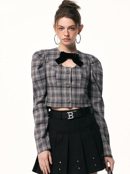 Check Dark Tops Short