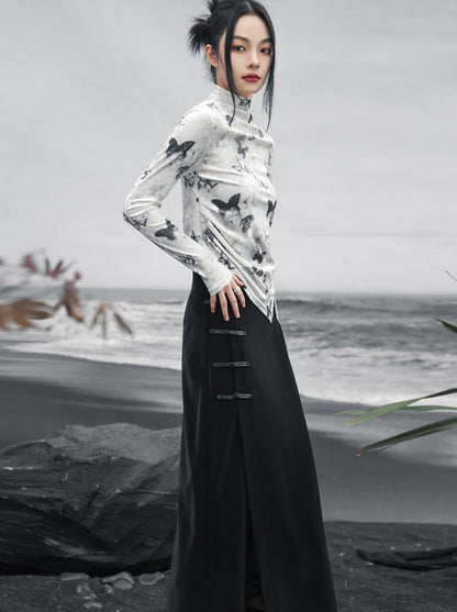 Haut papillon slim asymétrique Mode