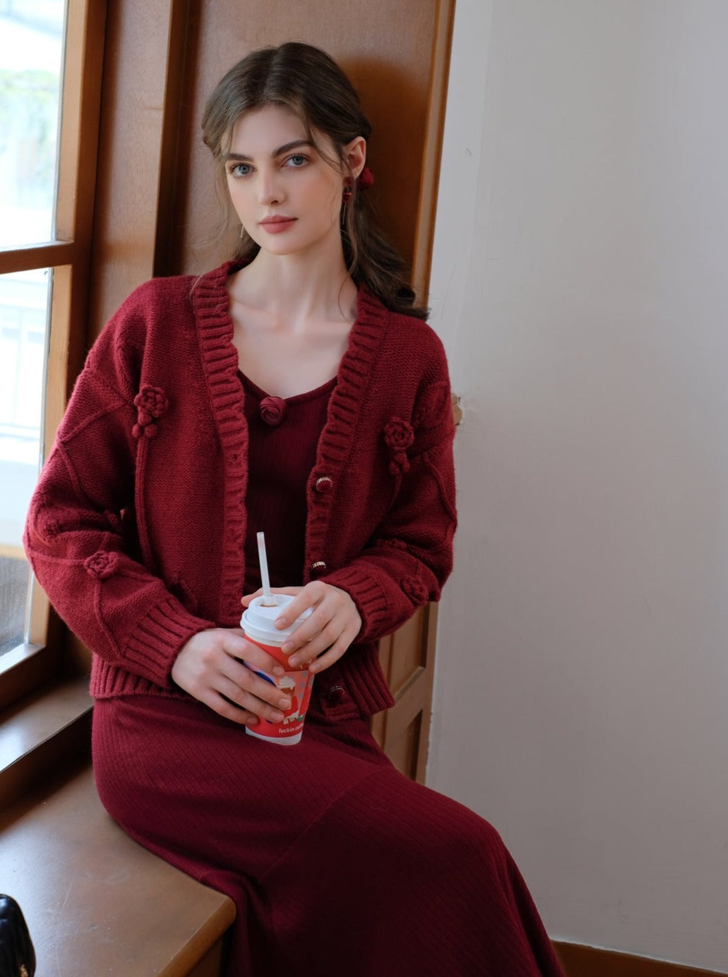 Camisole Rose Rose Flower Queen Dress Cardigan