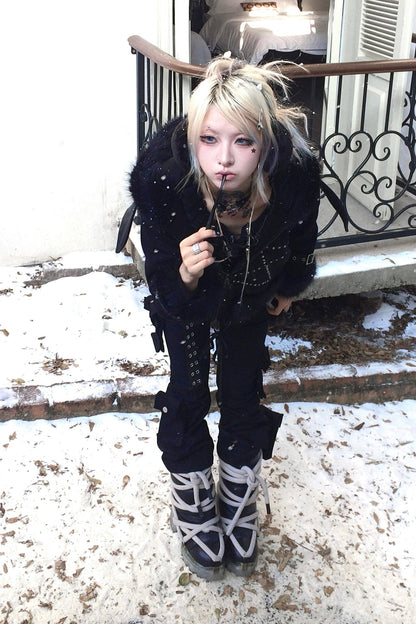 Dark Pentagram Coat Patchwork Hoodie