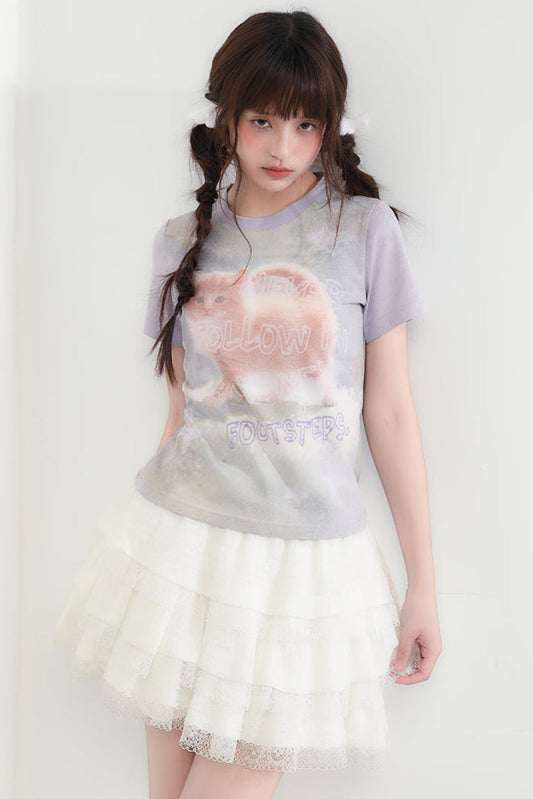 Cat Top Round Neck