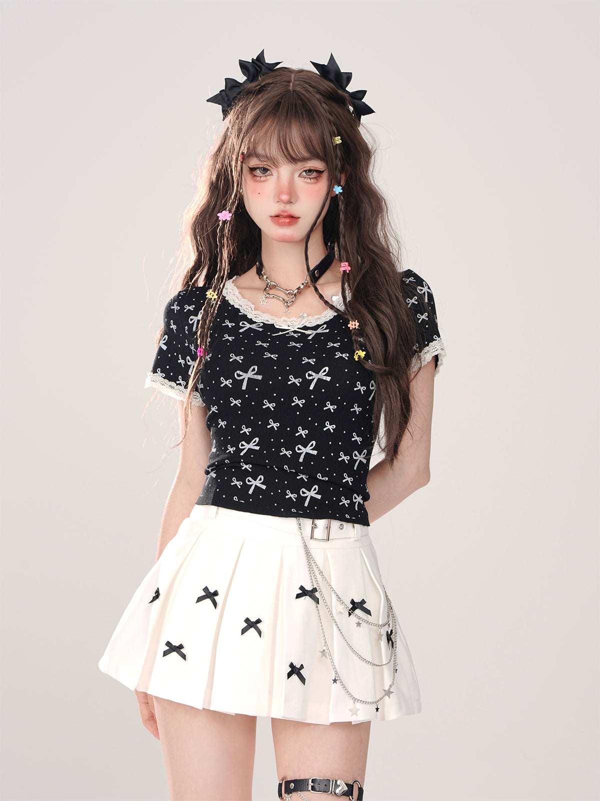 Spitzenband T-Shirt Girly Slim