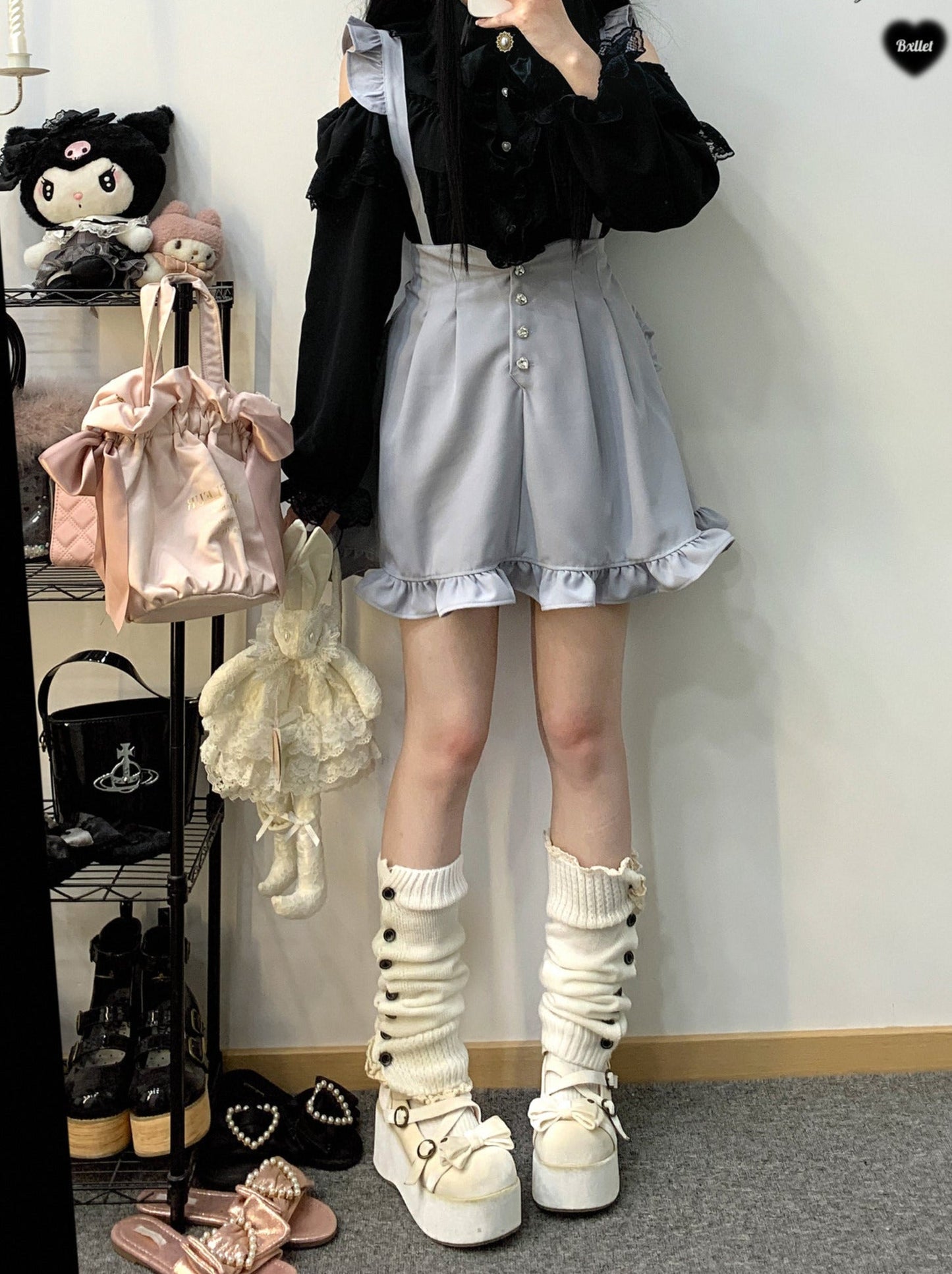Love Gemstone Ruffle Suspender Skirt