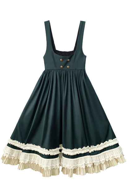 skirt vest big shirt + college brooch Western-style ribbon puff sleeve