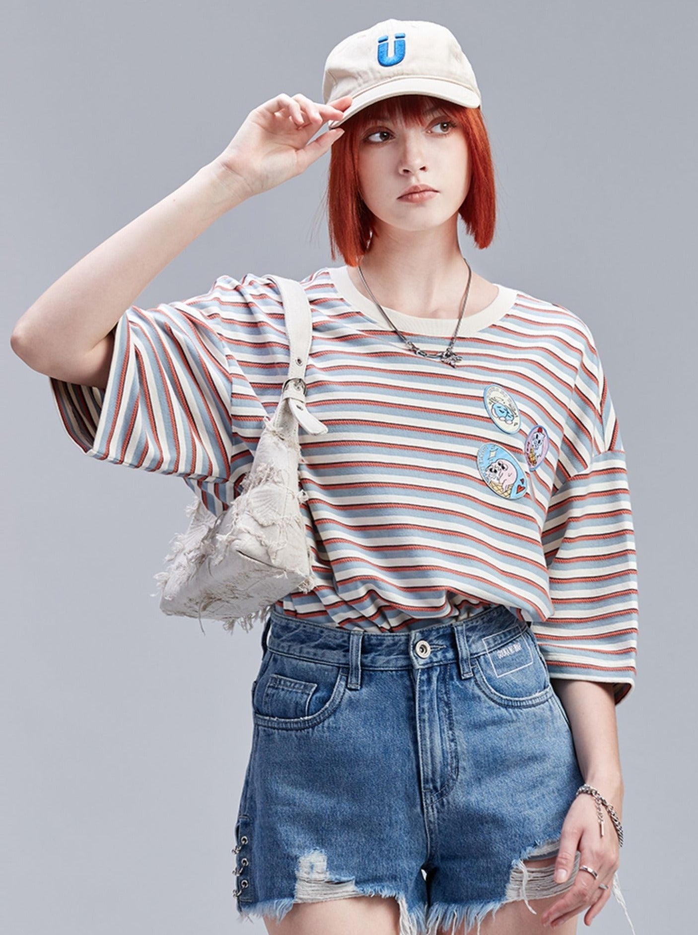 Pop Slim Border Loose T-Shirt