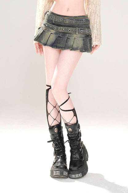 Skirt Pleated Y2K Denim Line