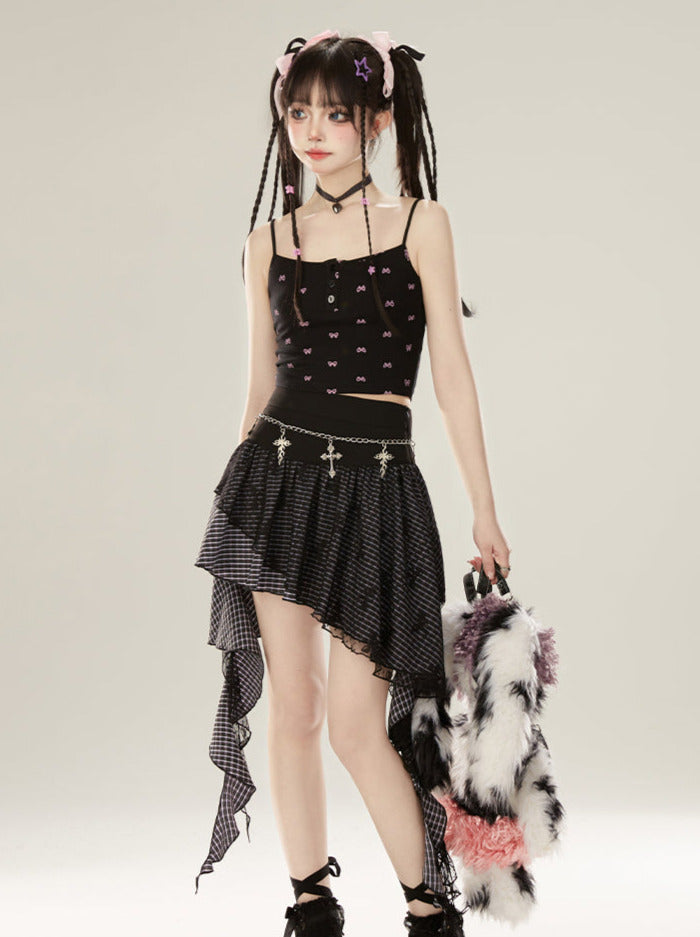 Dress Lazy Chic Pants Cardigan + Black Bootcut Suspender