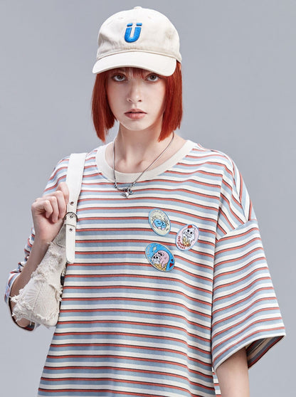 Pop Slim Border Loose T-Shirt