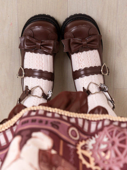Claw Retro Low Shoes Heel Lolita Bear Love