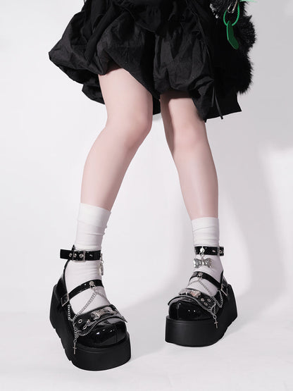 Platform Rivet Punk Bone Millennium Shoes
