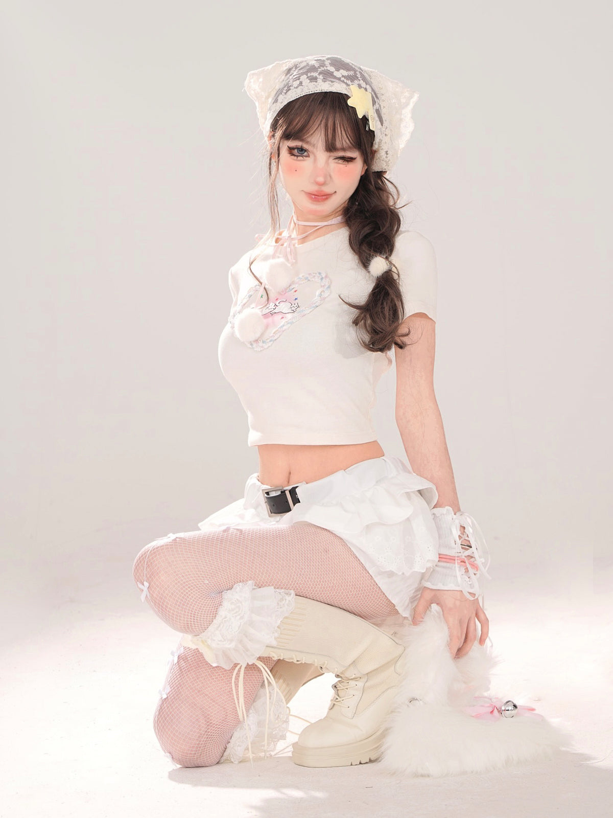 T-Shirt American Neck Love Short Round Cat