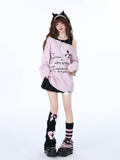 Haut deux pièces à épaules dénudées, style décontracté et cool, effet faux-sucré, pour une fille adorable