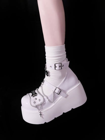 Platform Rivet Punk Bone Millennium Shoes