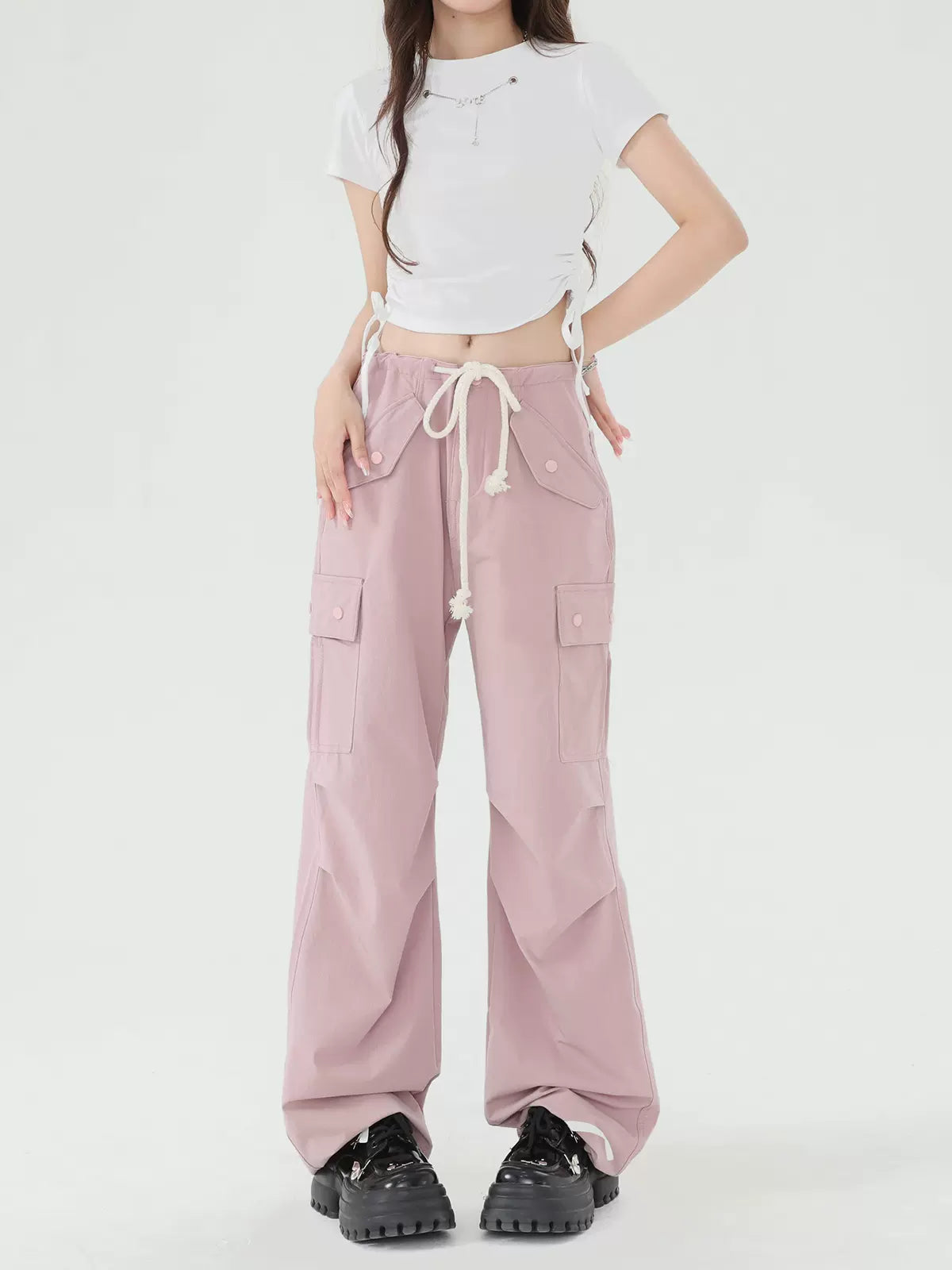 Pantalon Cargo Rose Morandi