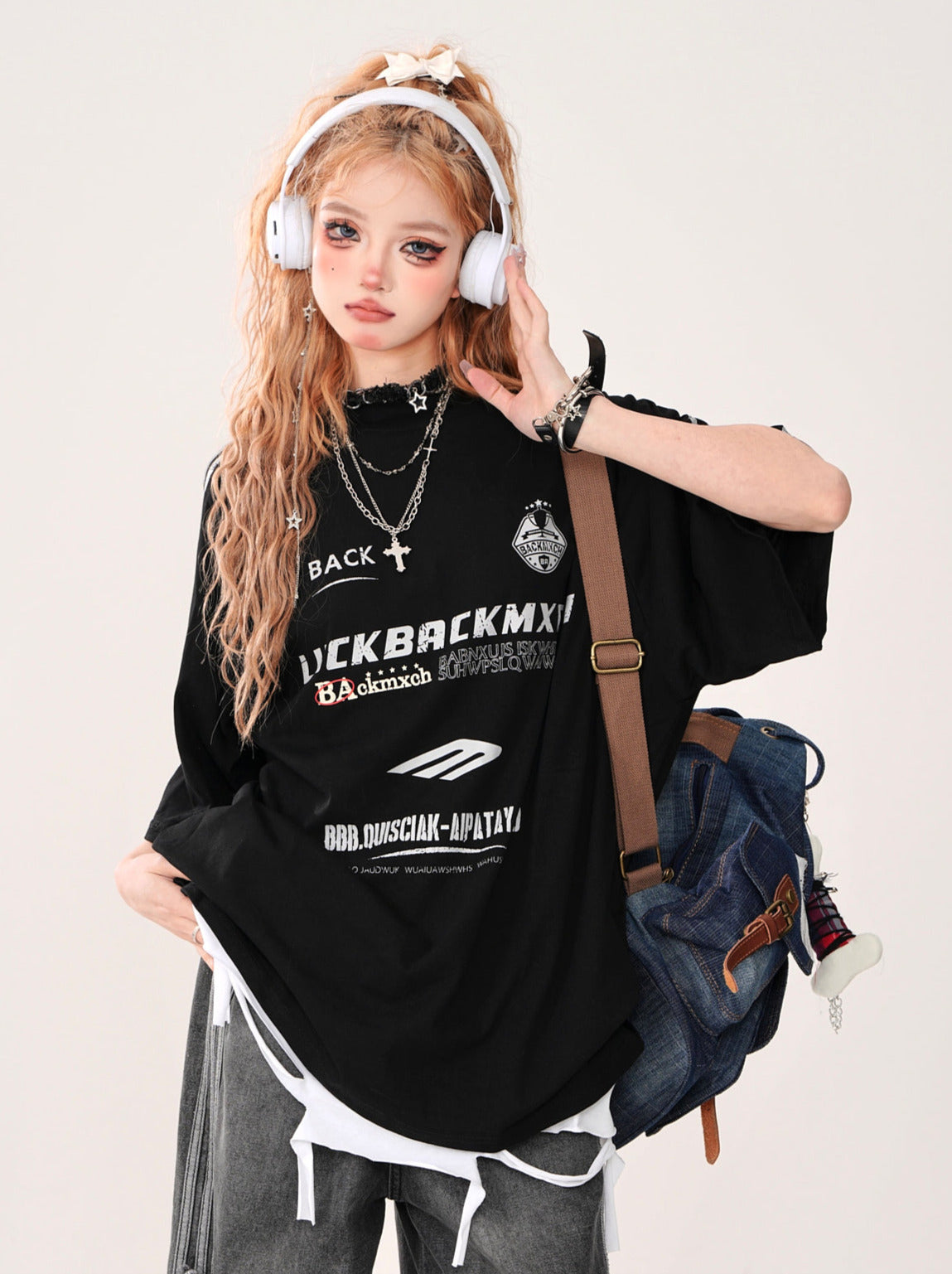 Black Top Cross + Street Chain American T-Shirt Tank Loose