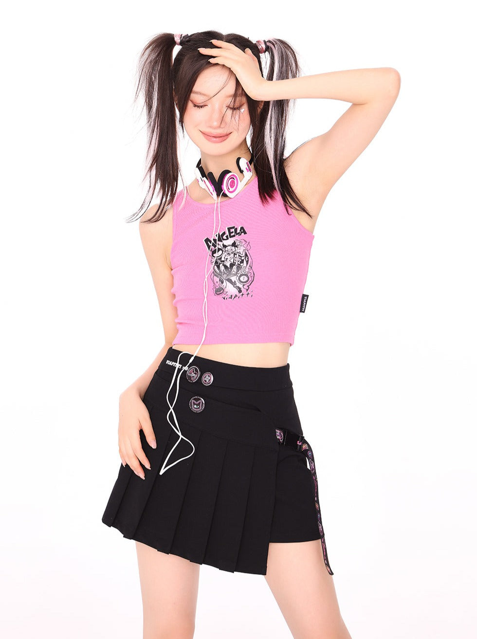 Asymmetrical Irregular A-line Pleated Skirt