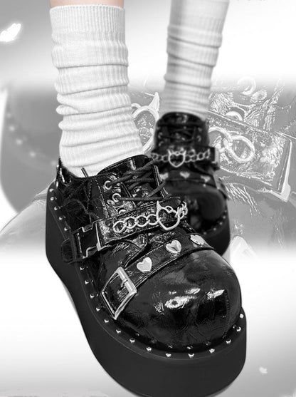 Punk Lolita Platform Toe Devil Shoes Gothic Round Trap