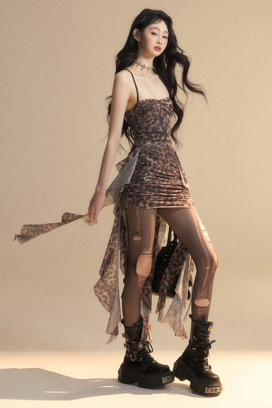 Leopard-print Dress Halter