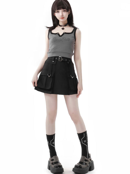 キャミソール＋キーネックスカート カラーアメリカンガールカーゴスリー