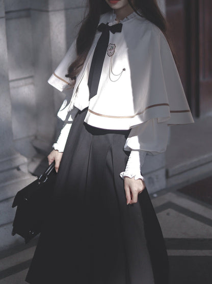 Shirt Long Skirt Elegant Cape Vest Christine