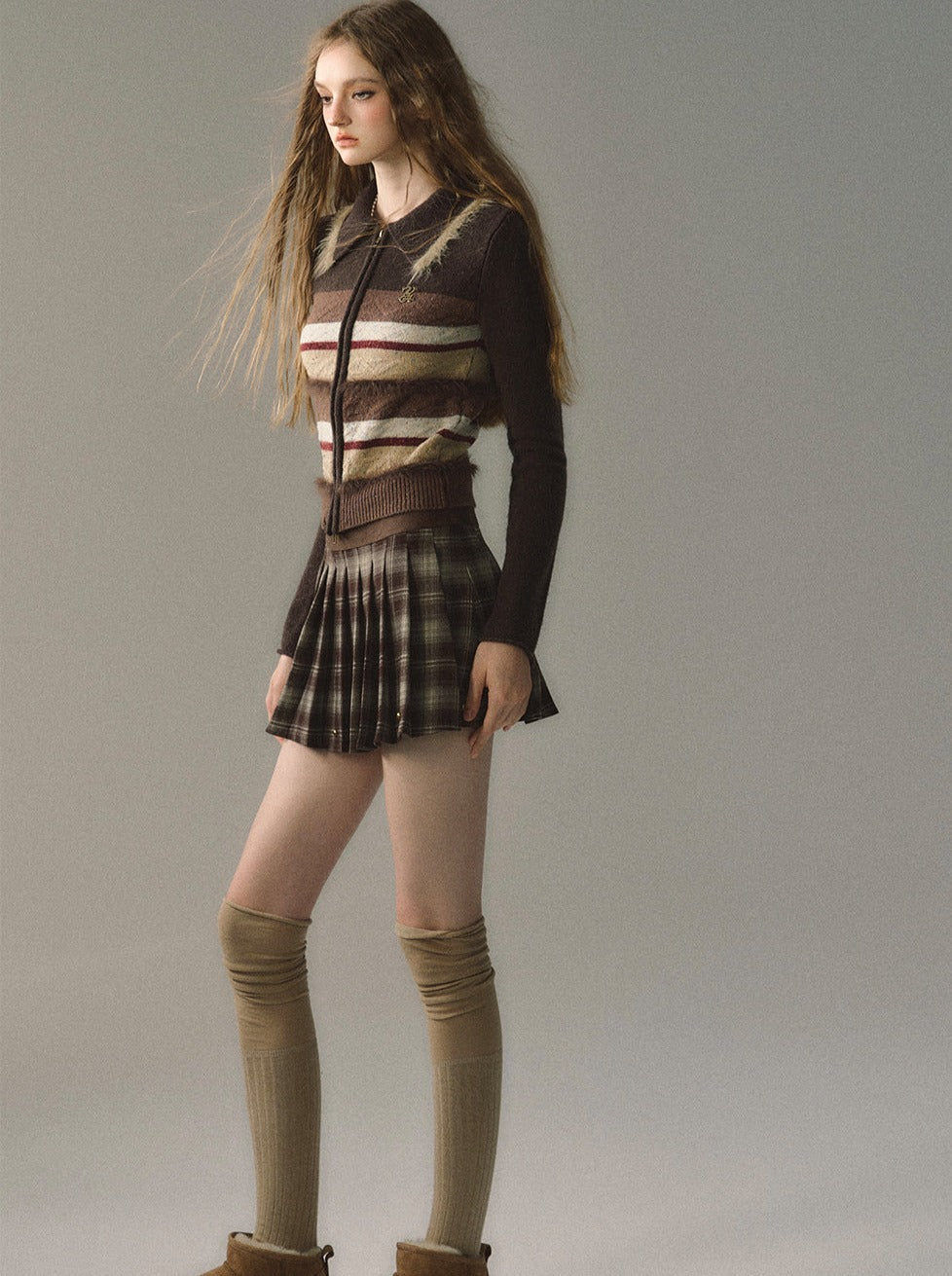 Colorful Striped Knit Cardigan