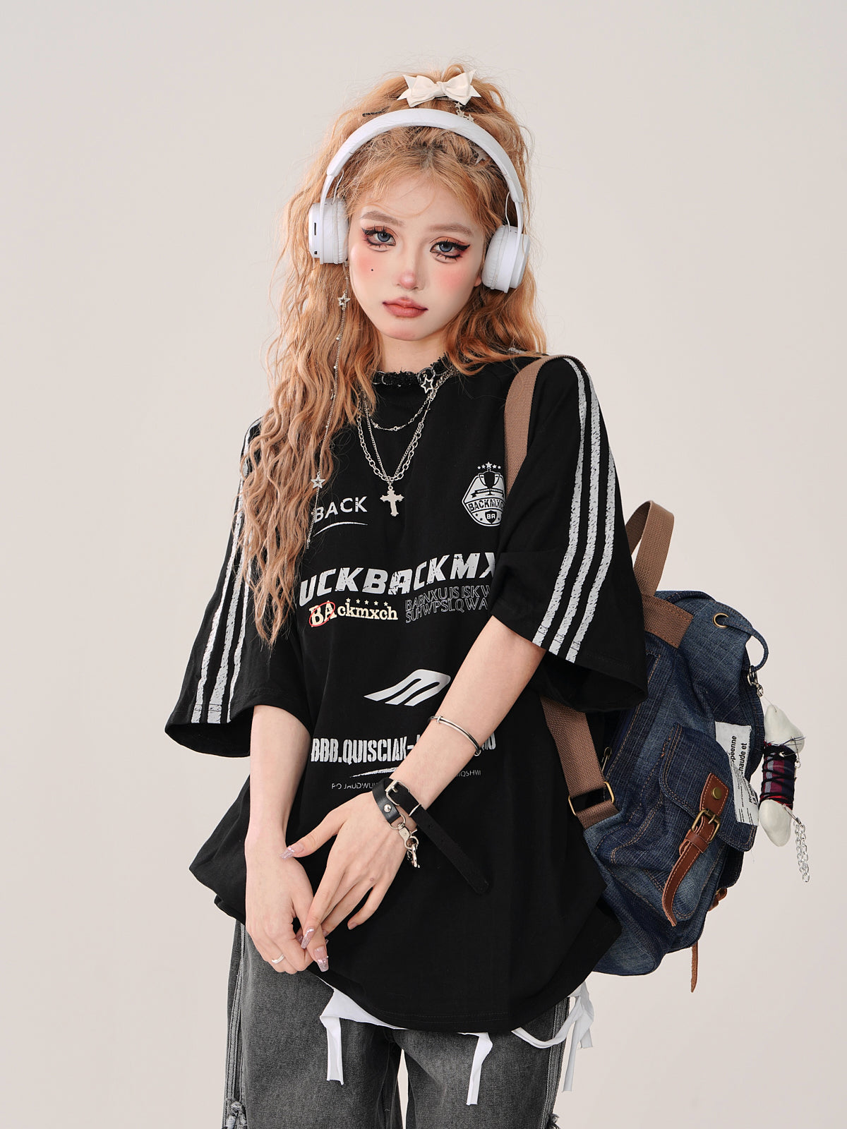 Black Top Cross + Street Chain American T-Shirt Tank Loose