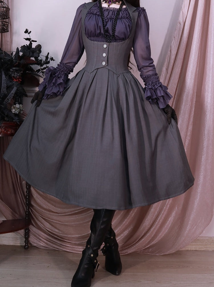 Retro + Brest Skirt Classical Elegant Shirt Lolita Frilled Elegant