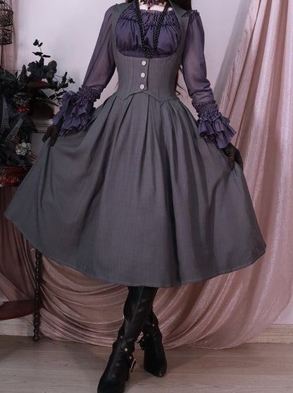 Retro + Brest Skirt Classical Elegant Shirt Lolita Frilled Elegant