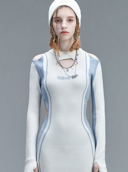 Sportliches, enges Kleid-Spleißen