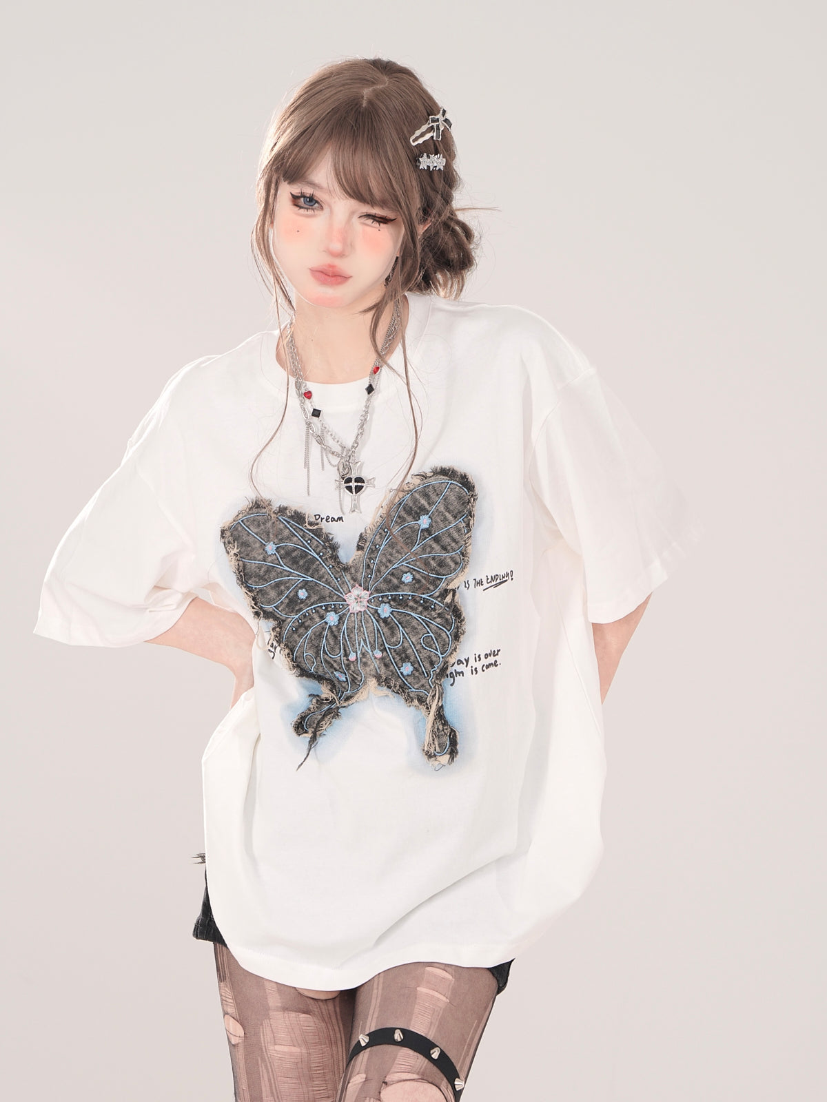 Butterfly T-Shirt American Loose Street