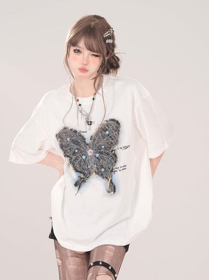 Butterfly T-Shirt American Loose Street