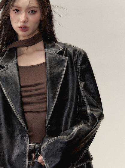 Veste en cuir Osh + jupe courte