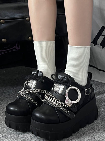 Shoes Cuff Hand Platform Metal Dark