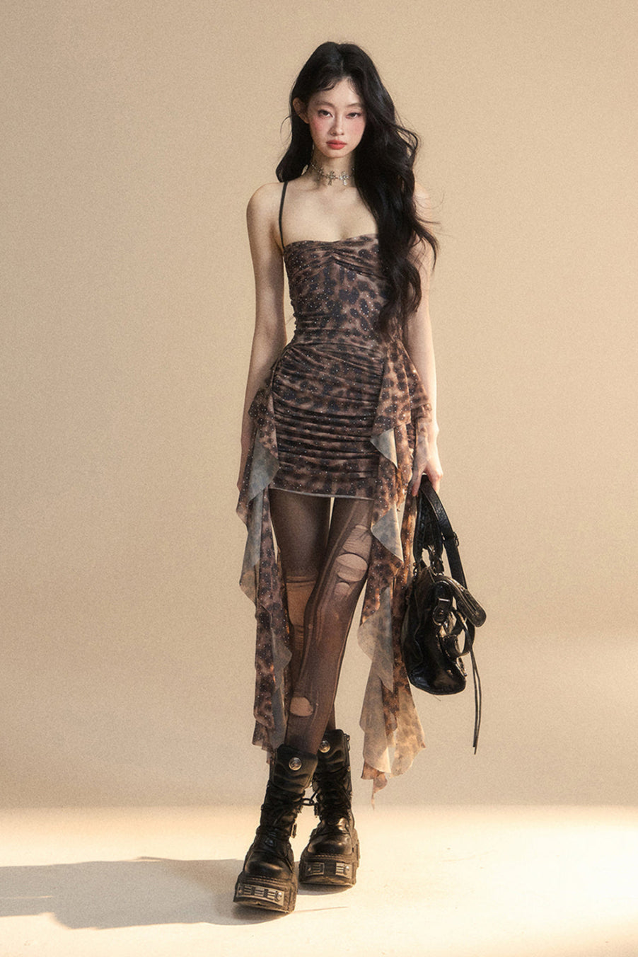 Leopard-print Dress Halter