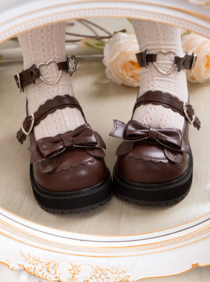 Claw Retro Low Shoes Heel Lolita Bear Love