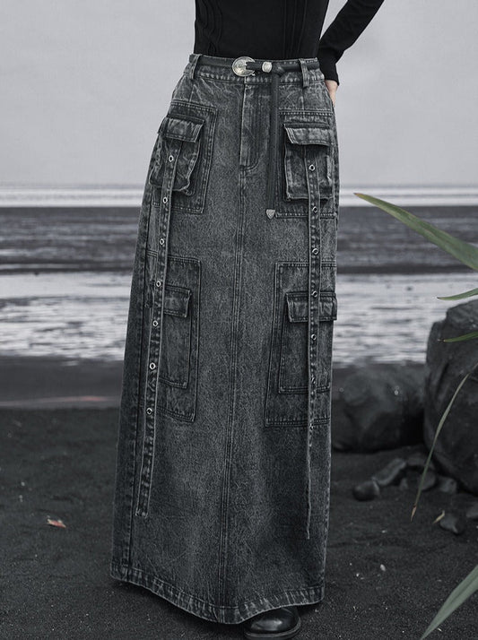 long denim Osh skirt