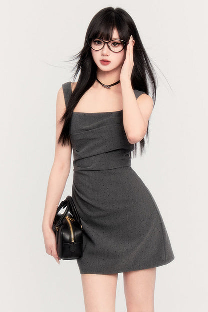 Halter French Square Dress Neck