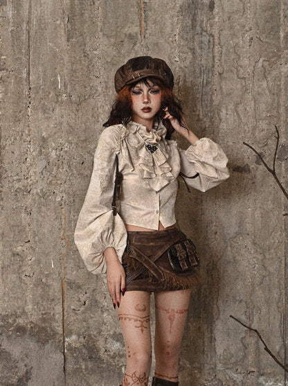 Flower Sleeve Blouse Voluminous