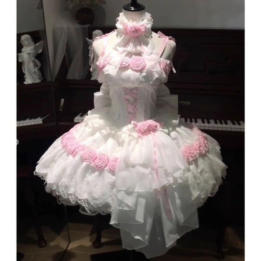 Elegant Pink White Lolita Dress BE007